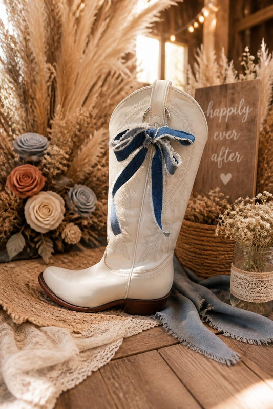 Denim Boot Bows