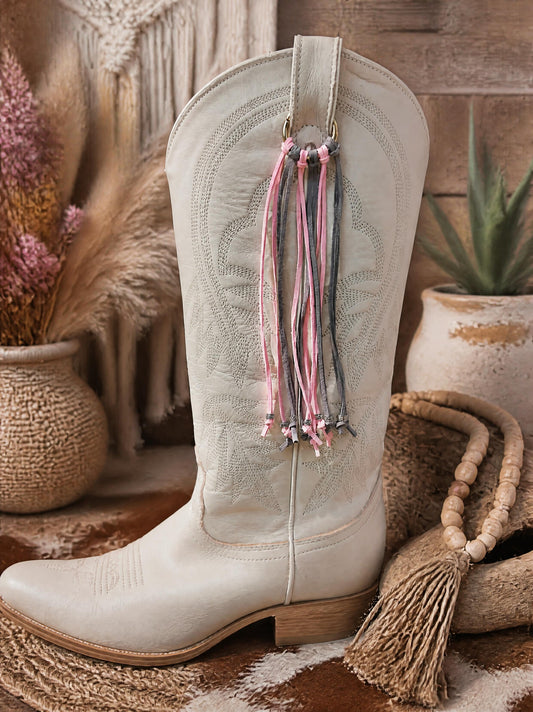 Pink & Grey Boot Fringe