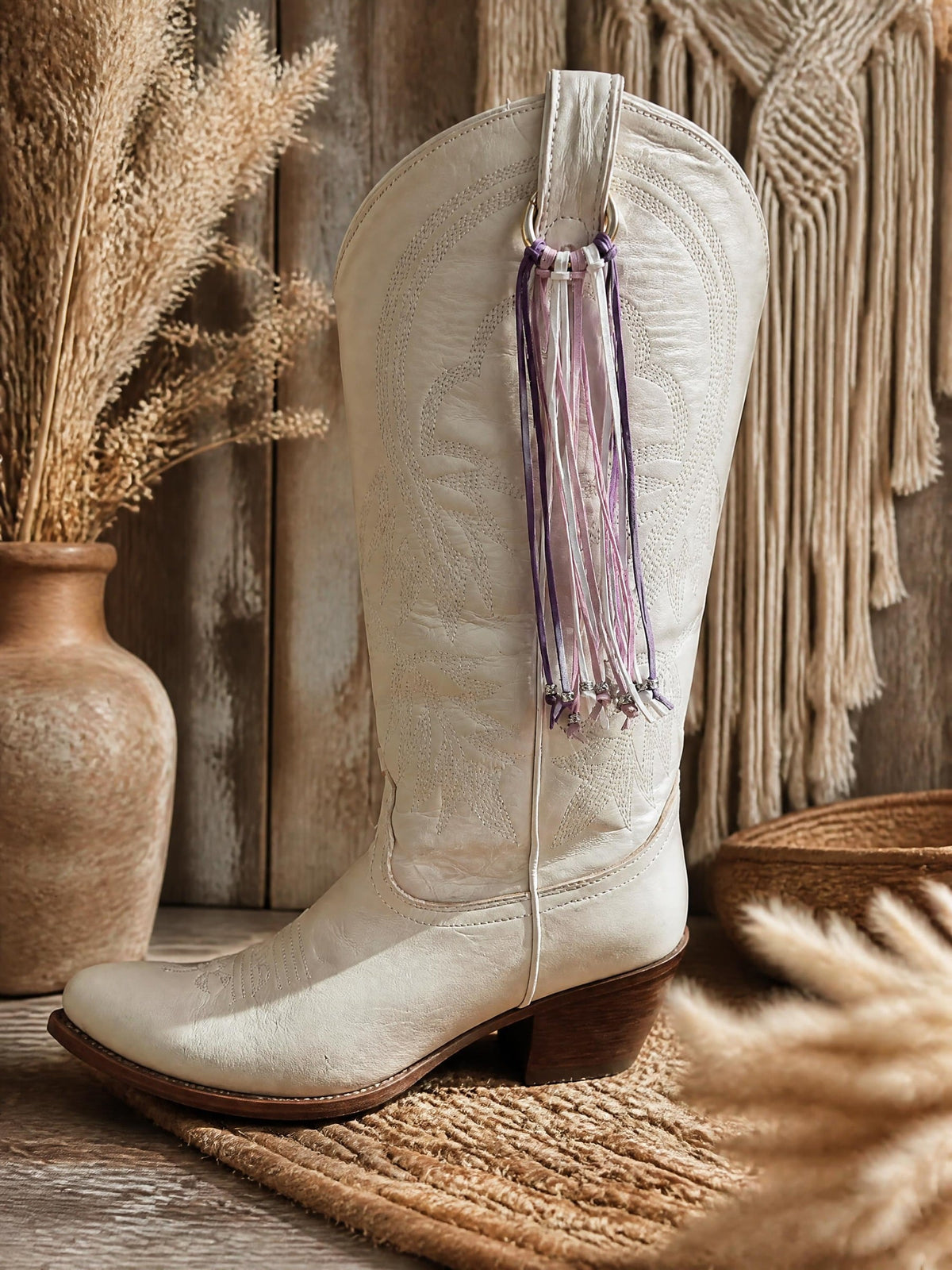 Lavender & Pink Fringe Boot Charm